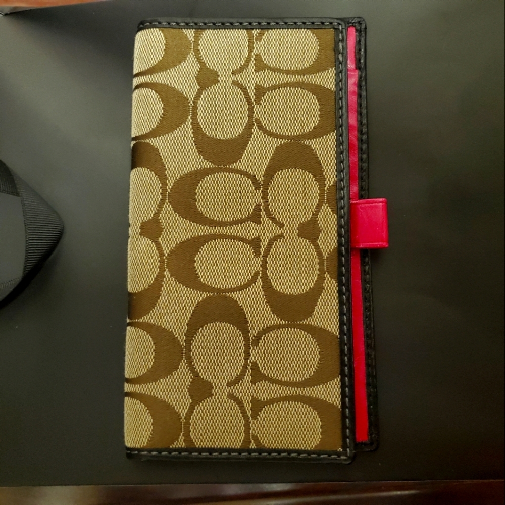 coach vintage check book holder